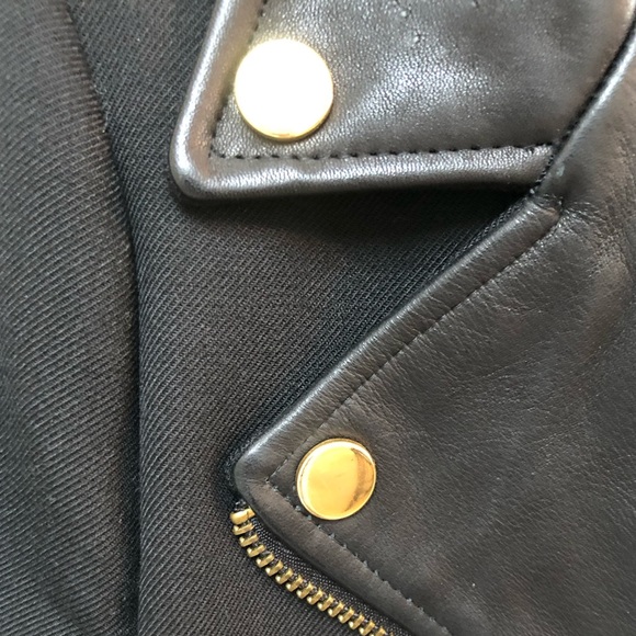 Biker style jacket with leather lapels. - Picture 4 of 5